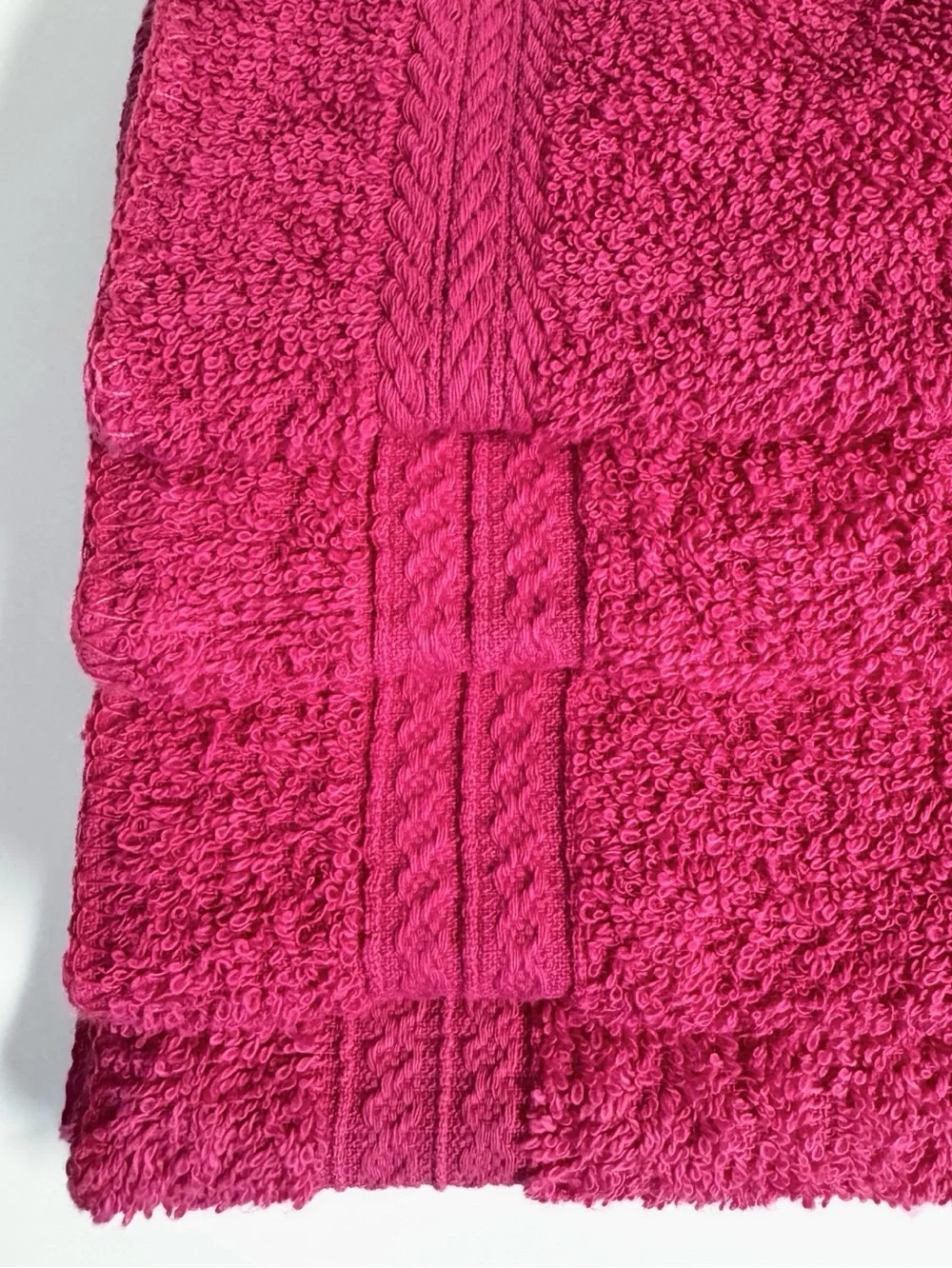 Comfort Bay Pink Washcloths with Dobby Border 100% Cotton 12x12 Lot of Four NWT